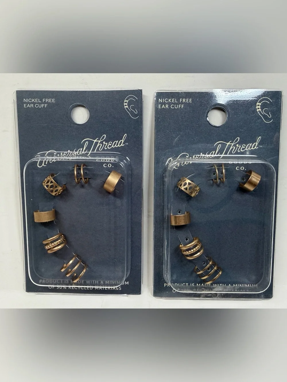 Universal Thread Gold-Tone Ear Cuff Set of 2